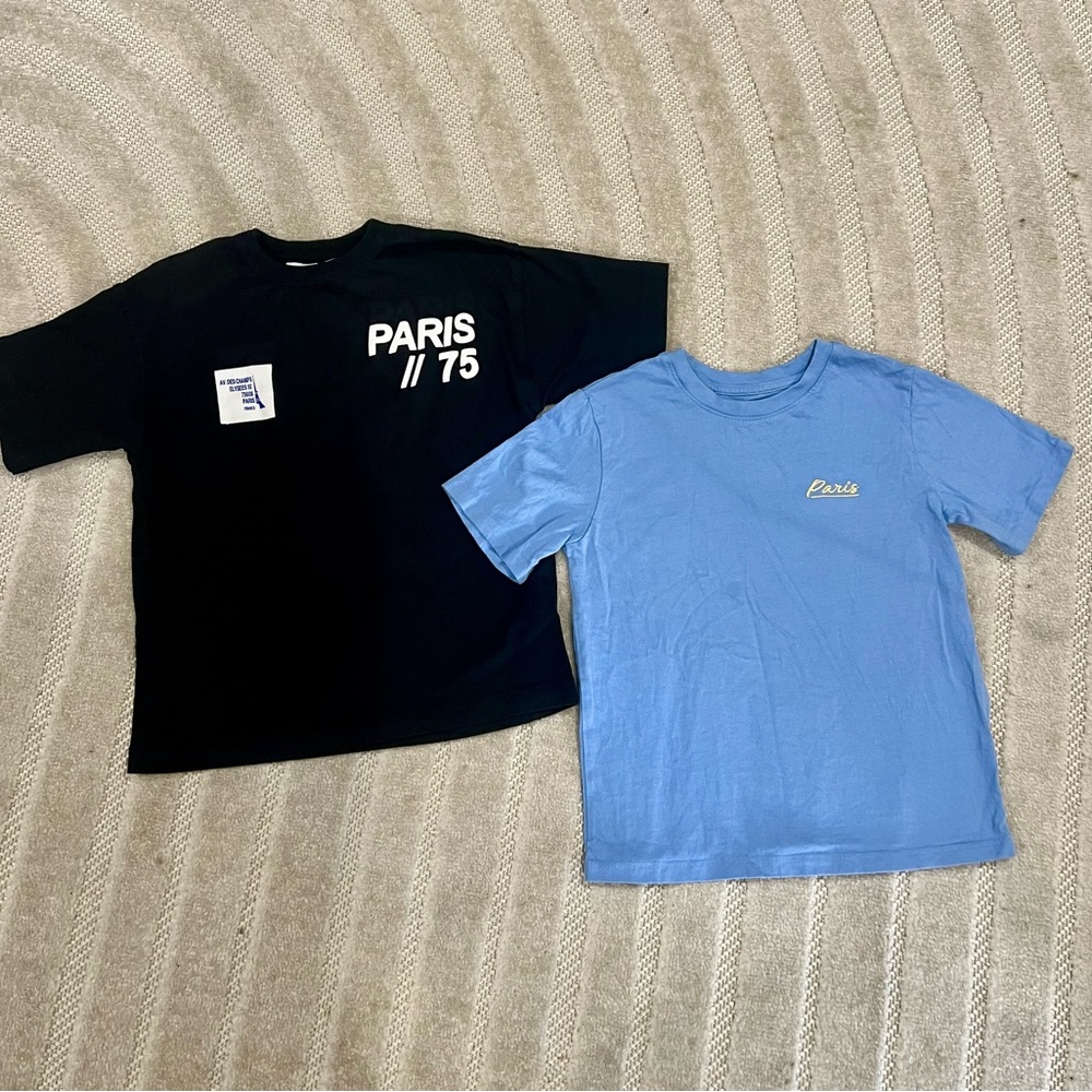 ZARA and H&M Black and Light Blue Kids Tees